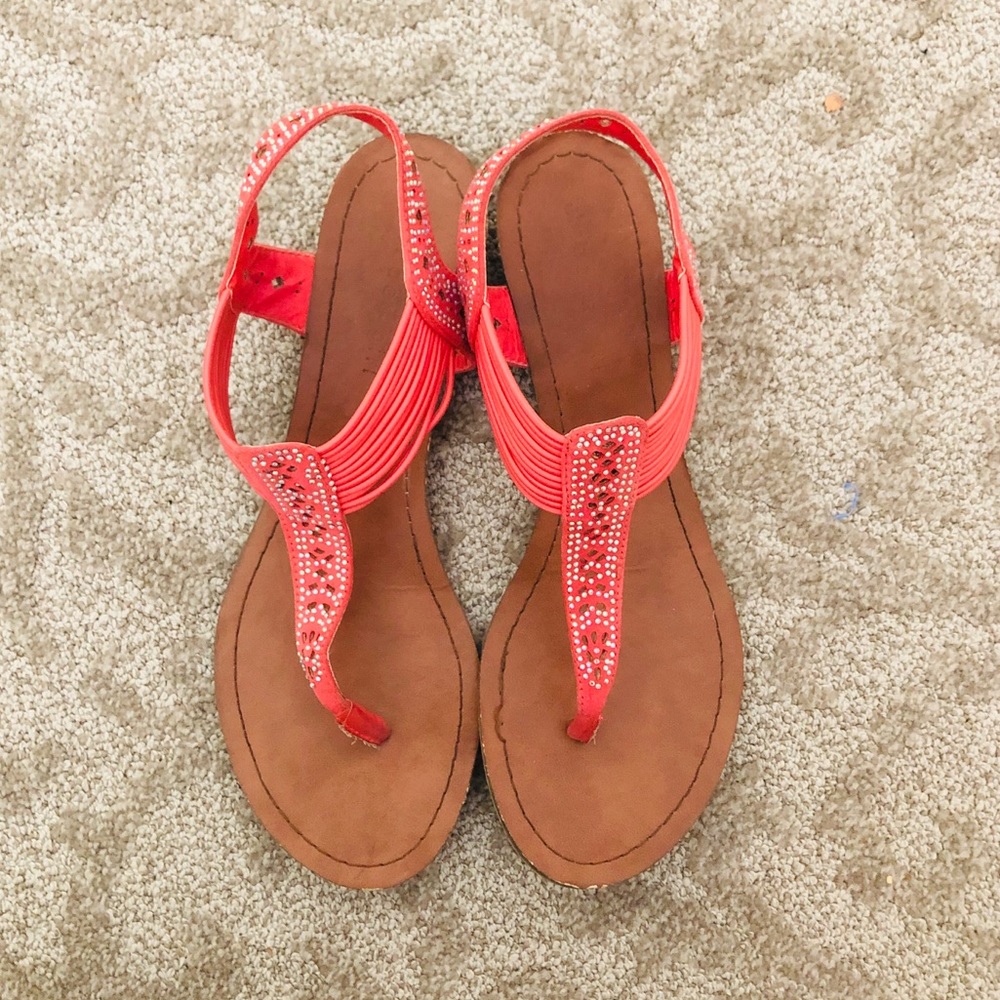 DONATING TMRW— Madden Pink Sequined Sandals 8.5
